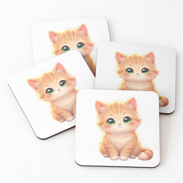 Item preview, Cute Fluffy Ginger Tabby Kitten - Kawaii Chibi Cat Art designed and sold by 299Art.