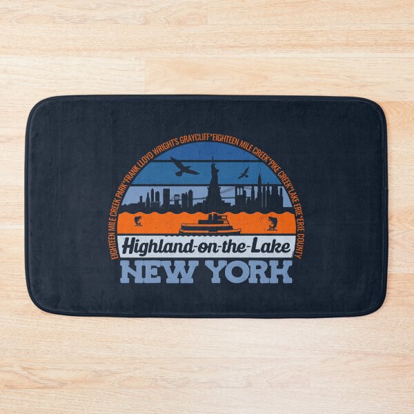 Item preview, Highland-on-the-Lake New York Sunset Retro Vintage Local Pride Logo designed and sold by CRHPOD20.