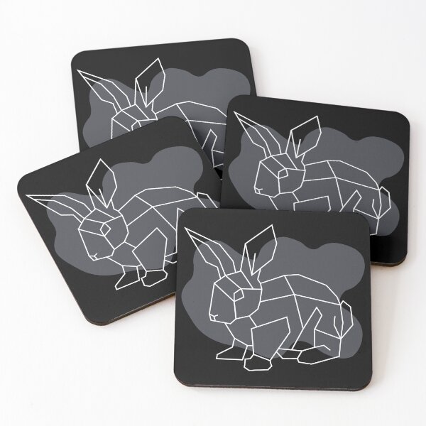 Item preview, White Geometric Rabbit - Modern Rabbit Line Art designed and sold by I.C. Vision Designs.