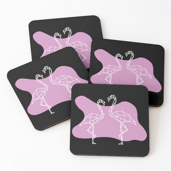 Item preview, White Geometric Flamingos - Modern Bird Line Art designed and sold by I.C. Vision Designs.