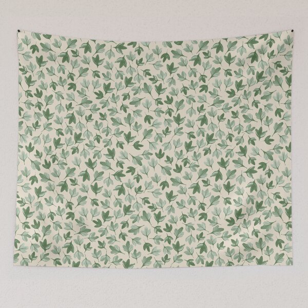 Item preview, Autumn tossed Leaves Moss green on ivory designed and sold by Zenclover.
