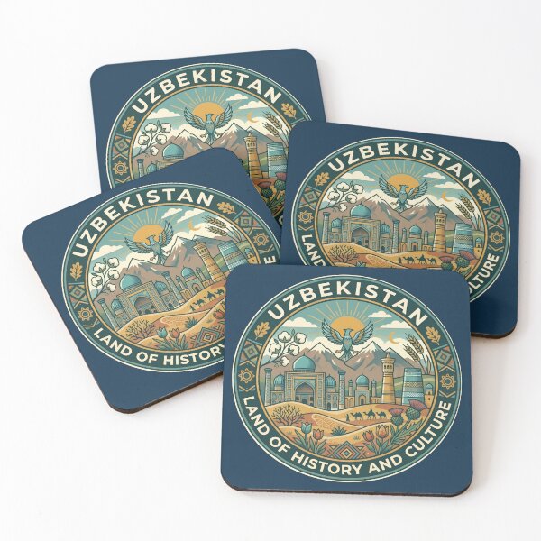 Item preview, Uzbekistan Illustration Travel Art Badge designed and sold by KrisSidDesigns.