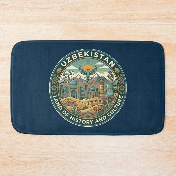 Item preview, Uzbekistan Illustration Travel Art Badge designed and sold by KrisSidDesigns.