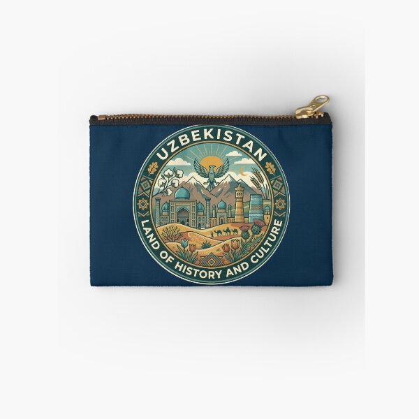 Item preview, Uzbekistan Illustration Travel Art Badge designed and sold by KrisSidDesigns.