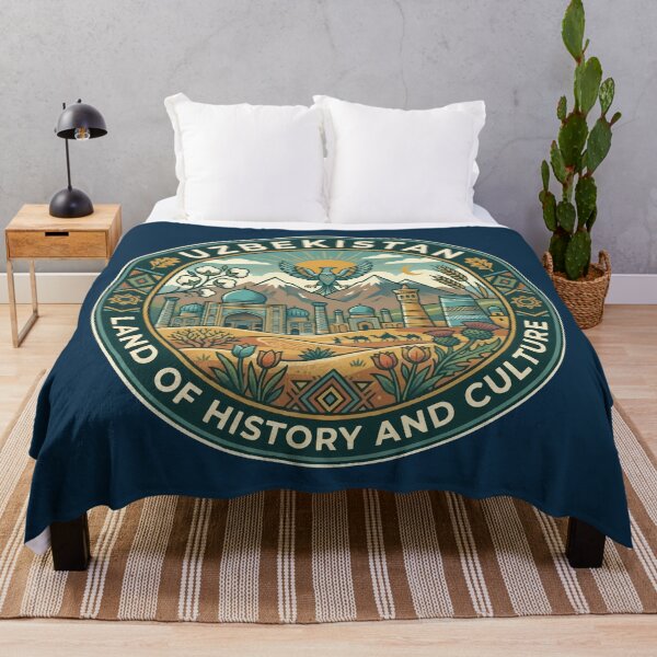 Item preview, Uzbekistan Illustration Travel Art Badge designed and sold by KrisSidDesigns.