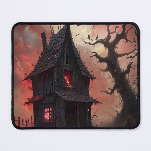 Item preview, Haunted - Spooky Haunted House Horror Art designed and sold by Modern Nest Art.