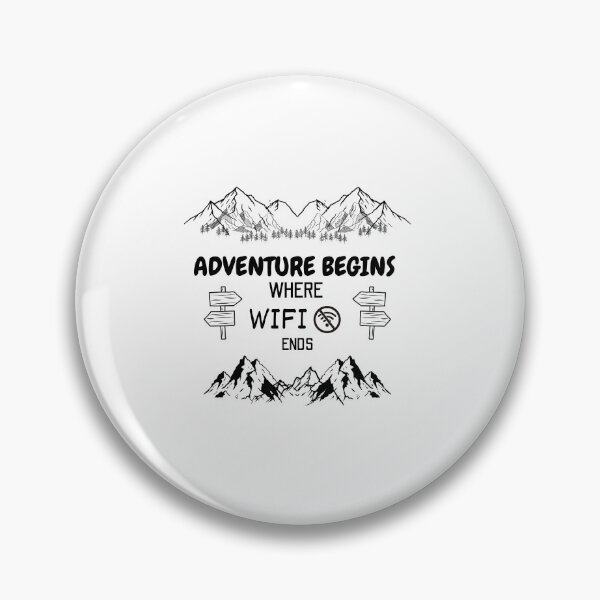 Item preview, Adventure Begins Where WiFi Ends Funny Camping Hiking Quote T-Shirt | Outdoor Lover Gift Tee designed and sold by EvercrestStudio.