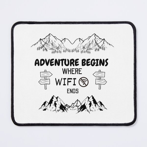 Item preview, Adventure Begins Where WiFi Ends Funny Camping Hiking Quote T-Shirt | Outdoor Lover Gift Tee designed and sold by EvercrestStudio.