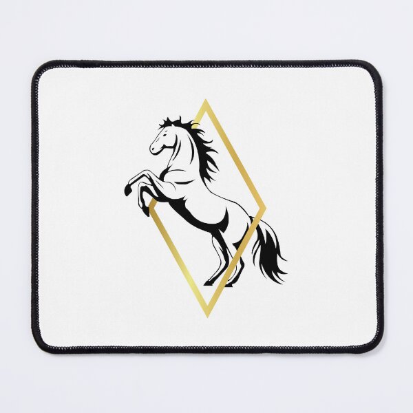 Item preview, Graceful Horse in Golden Frame - Minimalist Horse Art designed and sold by I.C. Vision Designs.