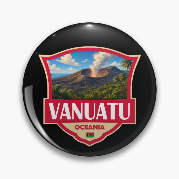 Item preview, Vanuatu Illustration Retro Badge designed and sold by KrisSidDesigns.