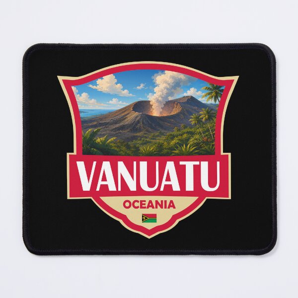 Item preview, Vanuatu Illustration Retro Badge designed and sold by KrisSidDesigns.