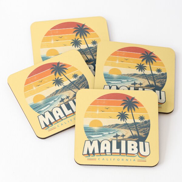 Item preview, Malibu California Retro Sunset – Surf & Palm Vibes designed and sold by ABLAT-CREATIONS.