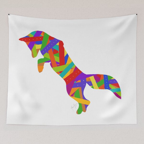 Item preview, Jumping ribbon Fox designed and sold by Ana Gorozpe.