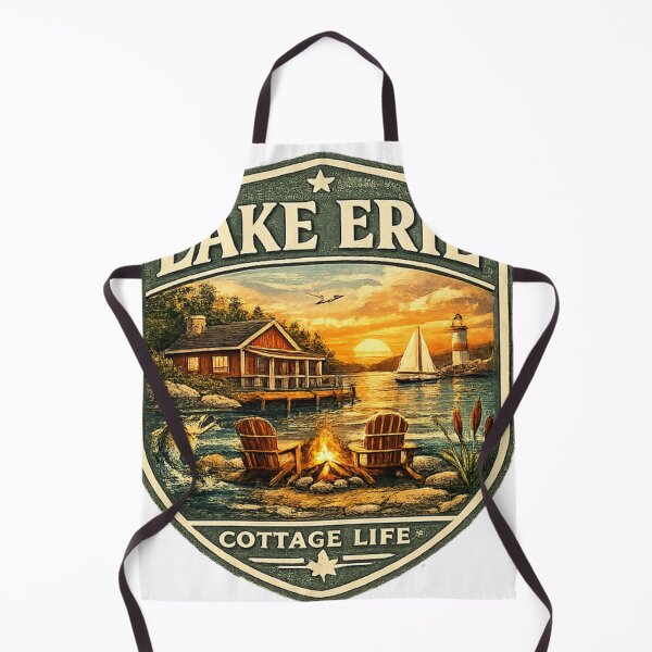 Item preview, Lake Erie Cottage life Badge Logo designed and sold by greatlakesimage.