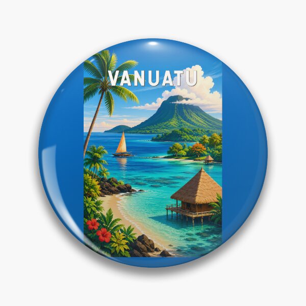 Item preview, Vanuatu Illustration Travel Art Vintage designed and sold by KrisSidDesigns.