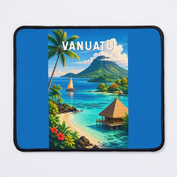 Item preview, Vanuatu Illustration Travel Art Vintage designed and sold by KrisSidDesigns.