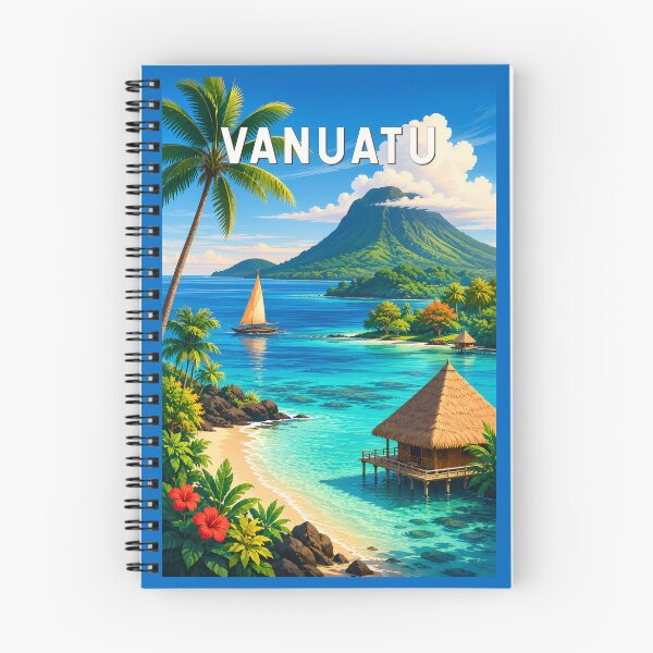 Item preview, Vanuatu Illustration Travel Art Vintage designed and sold by KrisSidDesigns.