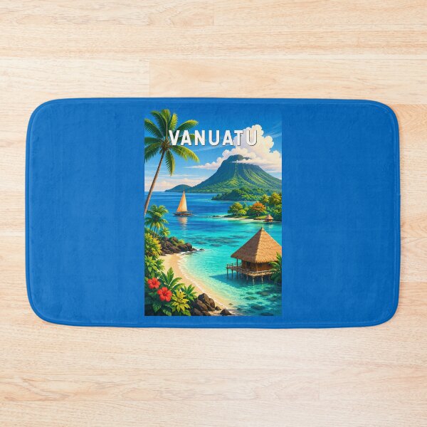 Item preview, Vanuatu Illustration Travel Art Vintage designed and sold by KrisSidDesigns.