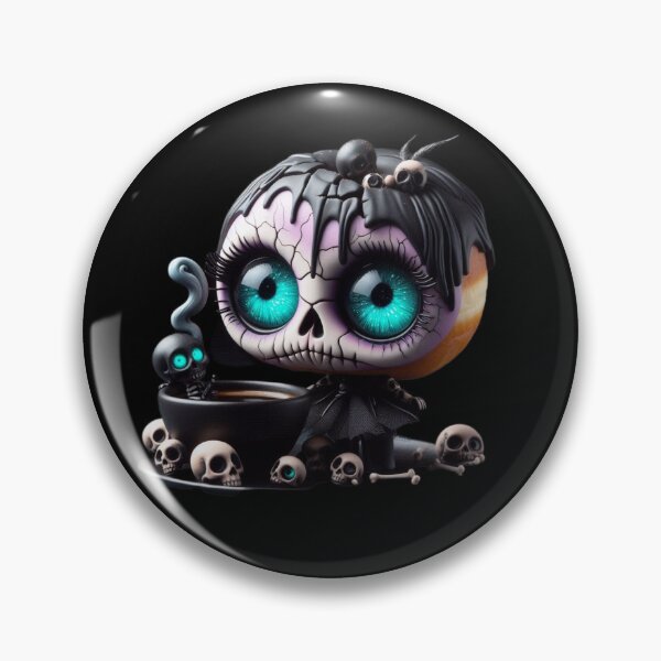 Item preview, Cosmic Coffeehouse Pastel Goth Donut Girl with Skull Coffee designed and sold by LujziWorld.