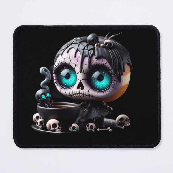 Item preview, Cosmic Coffeehouse Pastel Goth Donut Girl with Skull Coffee designed and sold by LujziWorld.