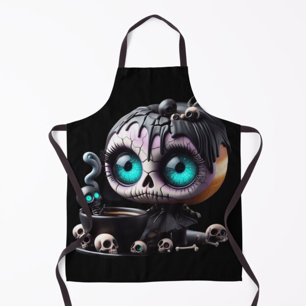 Item preview, Cosmic Coffeehouse Pastel Goth Donut Girl with Skull Coffee designed and sold by LujziWorld.