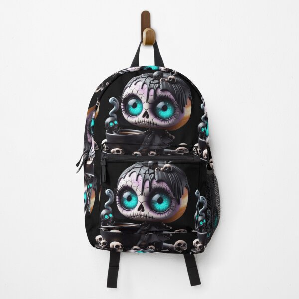 Item preview, Cosmic Coffeehouse Pastel Goth Donut Girl with Skull Coffee designed and sold by LujziWorld.