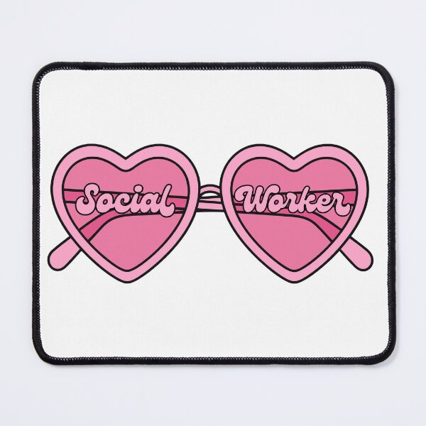 Item preview, Pink Heart Sunglasses Social Worker Sticker designed and sold by RosiePosieCreatesArt.
