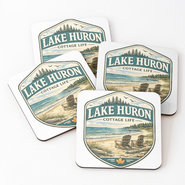 Item preview, Lake Huron Cottage Life Badge Logo designed and sold by greatlakesimage.