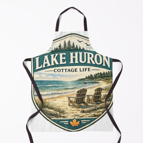Item preview, Lake Huron Cottage Life Badge Logo designed and sold by greatlakesimage.