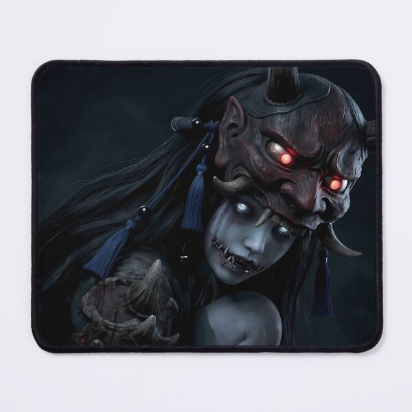 Item preview, Girl with the Oni Mask designed and sold by GalleryBrisArt.