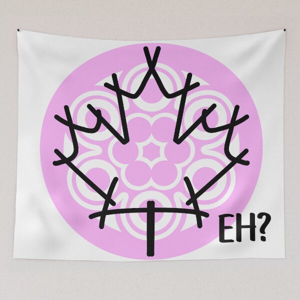 Item preview, Canadian Maple Leaf with Pink Graphic Background - Go Canada designed and sold by CareyO.