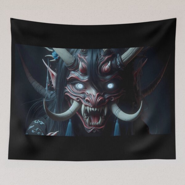Item preview, Girl with the Oni Mask designed and sold by GalleryBrisArt.