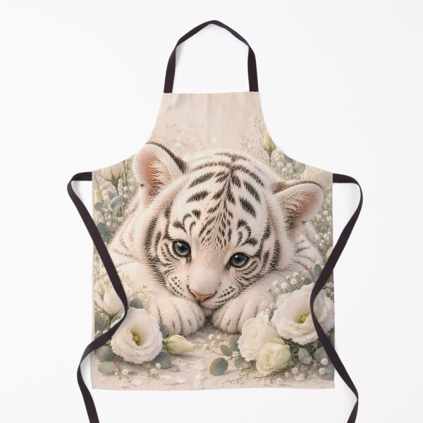 Item preview, Cute White Tiger Cub in Bloom designed and sold by ManJiangHong.
