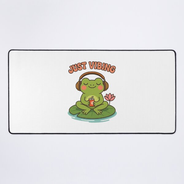 Item preview, Just Vibing 2 Cute Frog Wearing Headphones Retro Vector Art designed and sold by AlexNik.