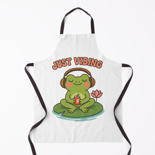 Item preview, Just Vibing 2 Cute Frog Wearing Headphones Retro Vector Art designed and sold by AlexNik.