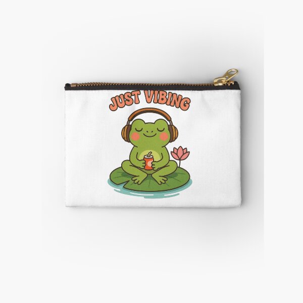 Item preview, Just Vibing 2 Cute Frog Wearing Headphones Retro Vector Art designed and sold by AlexNik.