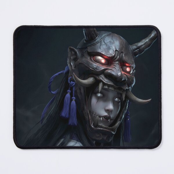 Item preview, Girl with the Oni Mask designed and sold by GalleryBrisArt.