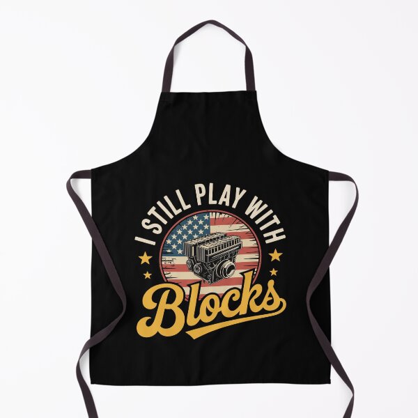 Item preview, I Still Play With Blocks Funny Engine Block American Flag Auto Mechanic designed and sold by yoddel.