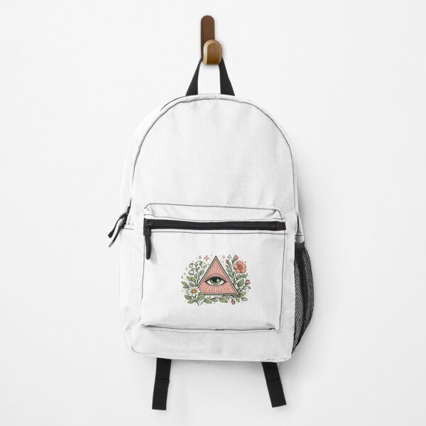 Item preview, Mystical Eye in Triangle with Wildflowers – Bold Flat Vector Dusty Rose and Sage Illustration designed and sold by OnPointOutfits.