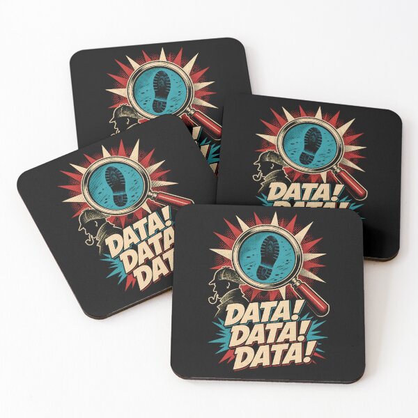 Item preview, Pop Art Data Data Data Sherlock Holmes Footprint Clue Graphic designed and sold by Fenay Designs.
