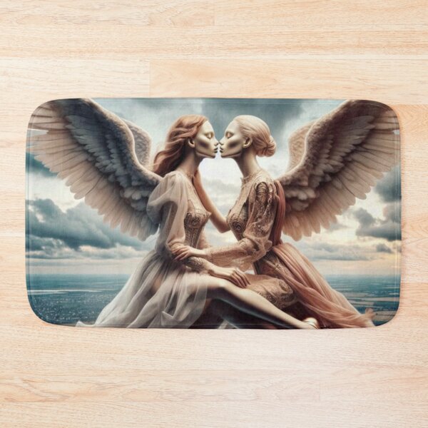 Item preview, Angelic Love | Two Women Angels Kissing | Sapphic Heaven Art designed and sold by IRON SIREN.