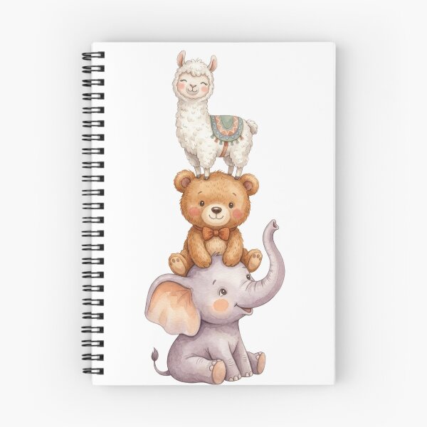 Item preview, Cute Animal Stack Elephant Bear Llama Nursery Art designed and sold by artbywafa2025.