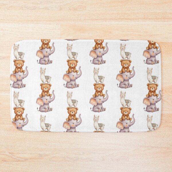 Item preview, Cute Animal Stack Elephant Bear Llama Nursery Art designed and sold by artbywafa2025.