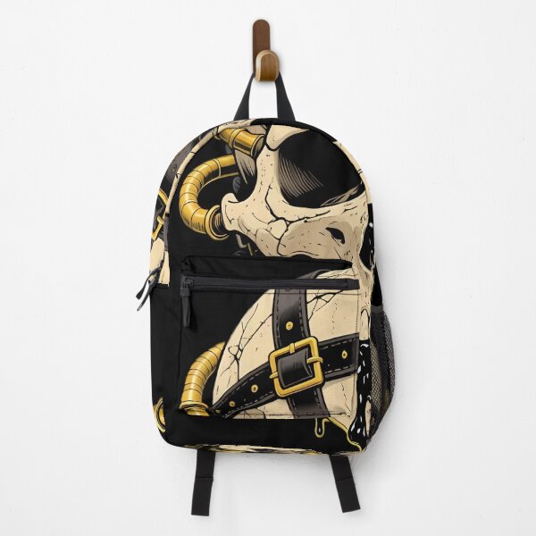 Item preview, Biomechanical Steampunk Skull with Leather Straps and Brass Pipes designed and sold by coretrophia.