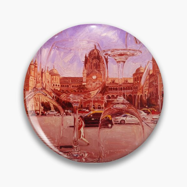 Item preview, Fantasy Oil Painting of an Indian Woman Walking Past a Colonial City Through Glasses designed and sold by ARTCREATESHOP.