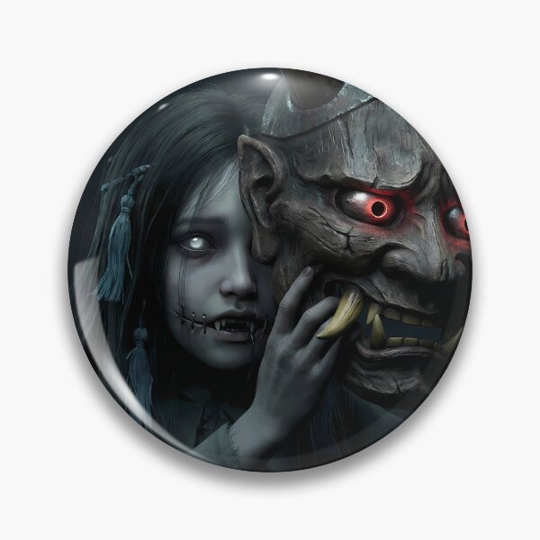 Item preview, Girl with the Oni Mask designed and sold by GalleryBrisArt.