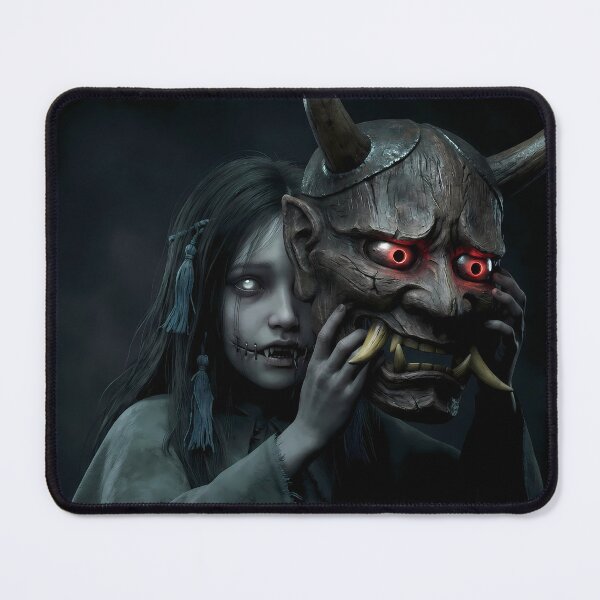 Item preview, Girl with the Oni Mask designed and sold by GalleryBrisArt.