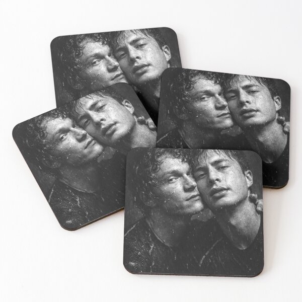 Item preview, Hudson Williams and Connor Story from Heated Rivalry in the rain (fan art) designed and sold by PopCultureAndStuff.