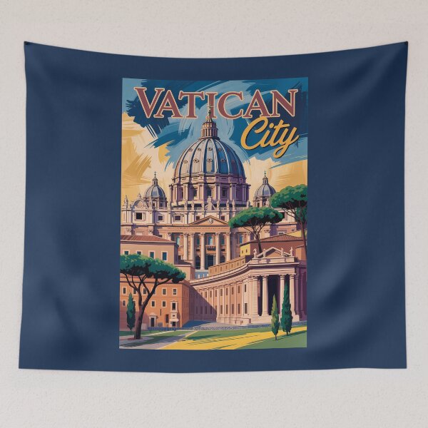 Item preview, Vatican City Painterly Illustration Travel Art Vintage designed and sold by KrisSidDesigns.