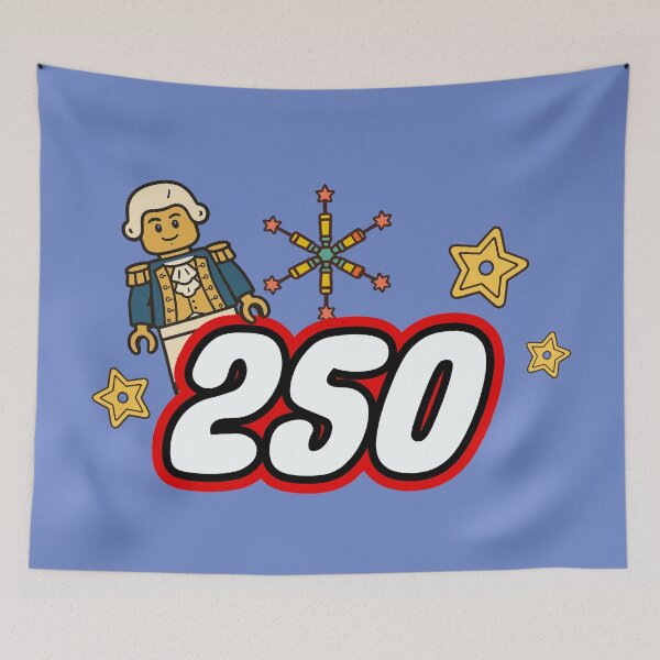 Item preview, USA's Semiquincentennial with George Washington (Plastic Brick Style) designed and sold by YonderAndBeyond.
